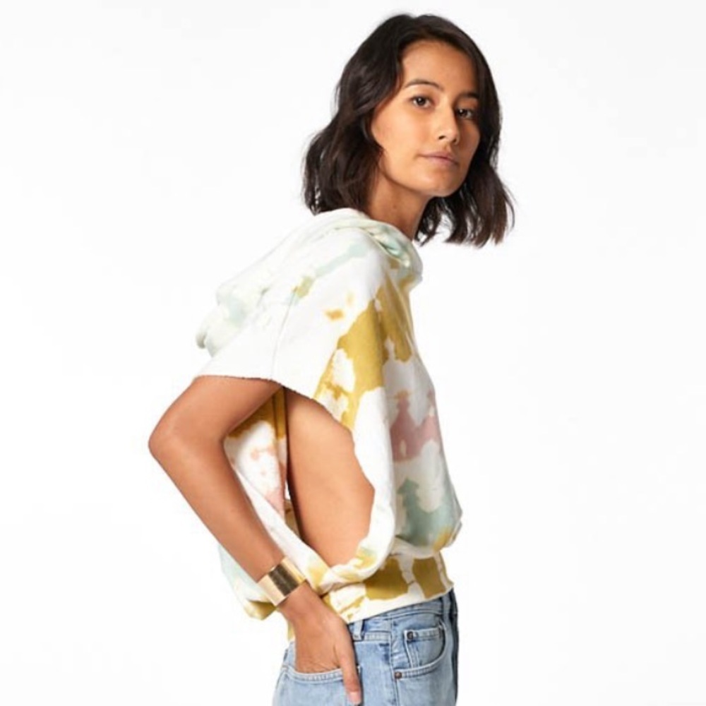 Young Fabulous & Broke Carla Cutoff Hoodie Top Size Large